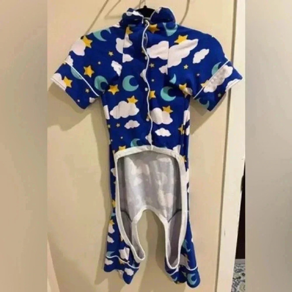Bark Box Dog pajamas Size Large Blue Moons and Stars - Picture 4 of 6